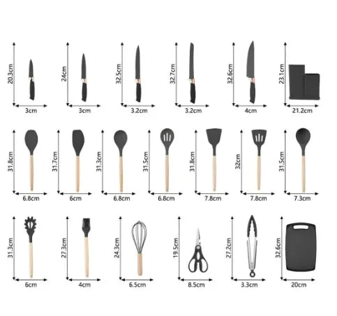 Kit de Cozinha Luxe 19 Peças de Silicone Premium - ULTIMAS UNIDADES - ENVIO NACIONAL