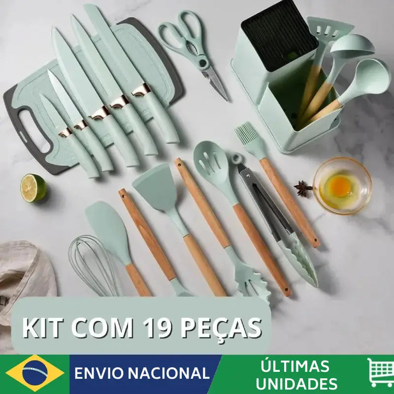 Kit de Cozinha Luxe 19 Peças de Silicone Premium - ULTIMAS UNIDADES - ENVIO NACIONAL