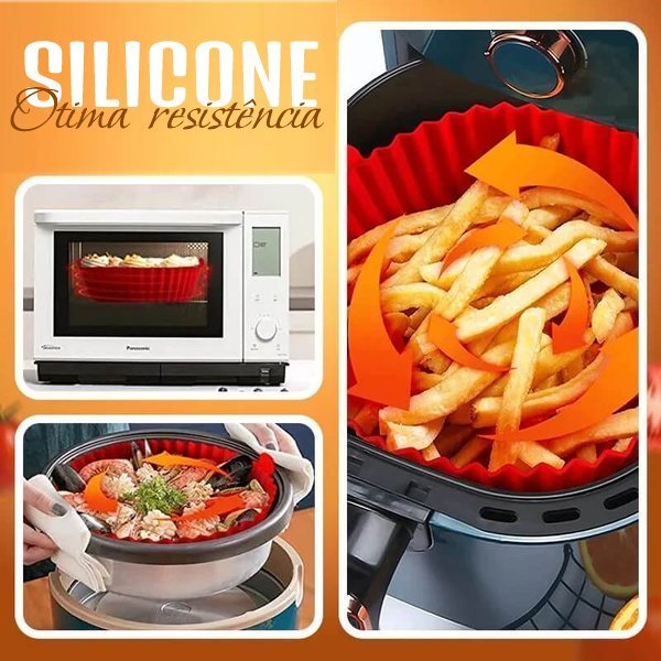 KIT 6 Formas de Silicone para AirFryer (reutilizável)